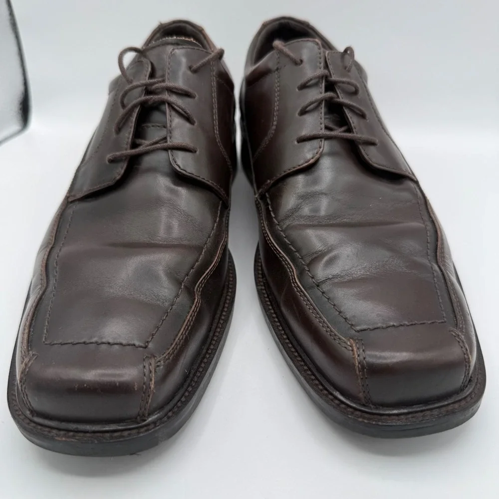 Johnston & Murphy Mens 9 Brown Leather Square Toe Bicycle Oxford Shoes 20 2160